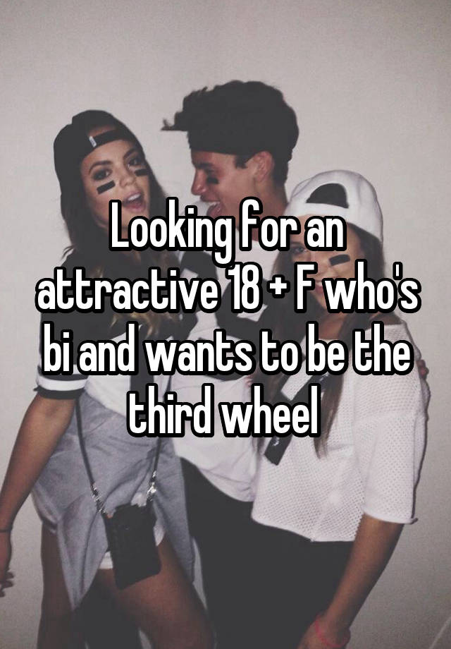 Looking for an attractive 18 + F who's bi and wants to be the third wheel 