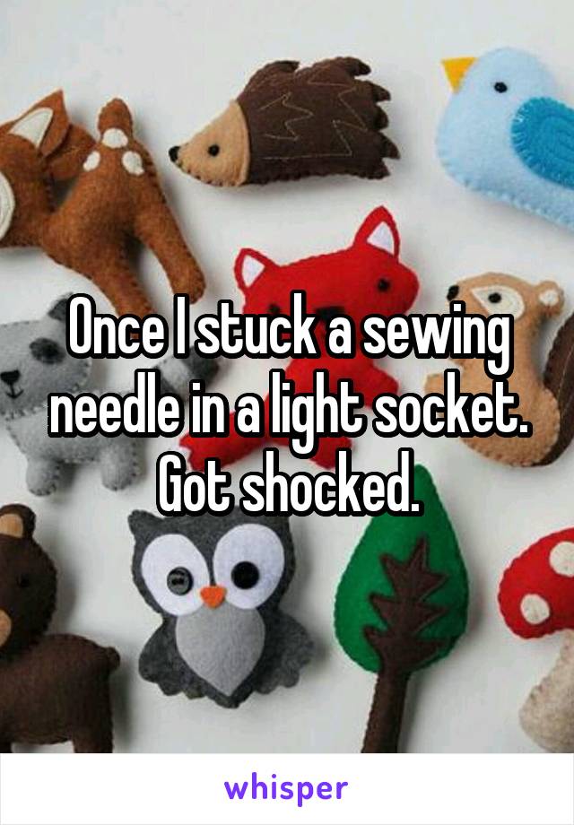 Once I stuck a sewing needle in a light socket. Got shocked.