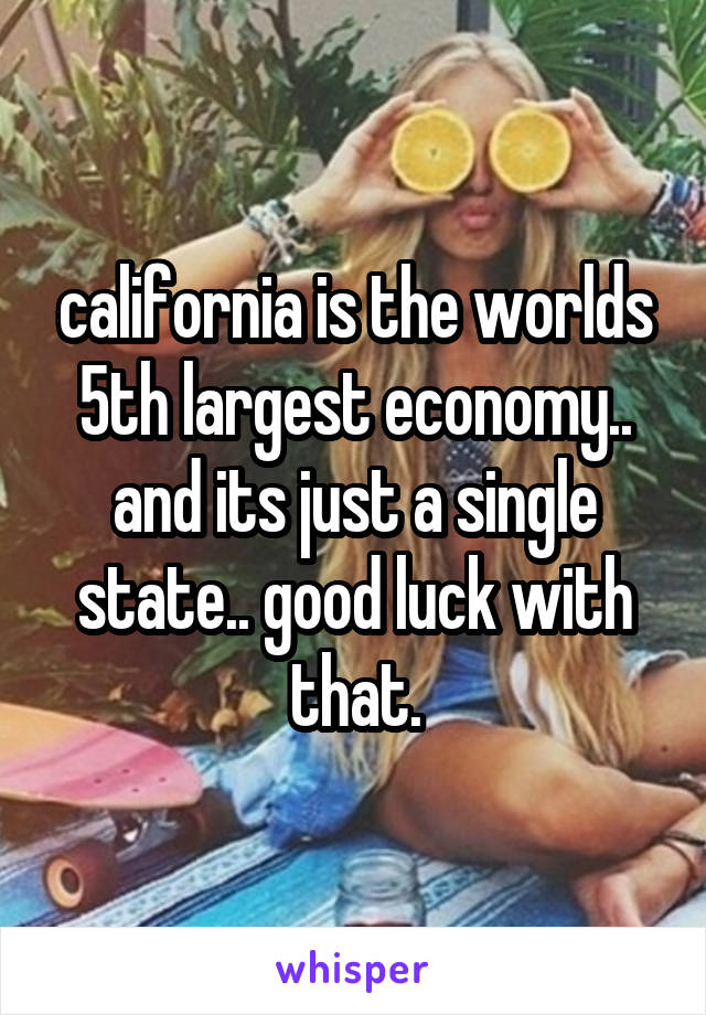 california is the worlds 5th largest economy.. and its just a single state.. good luck with that.