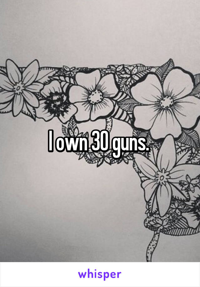 I own 30 guns. 