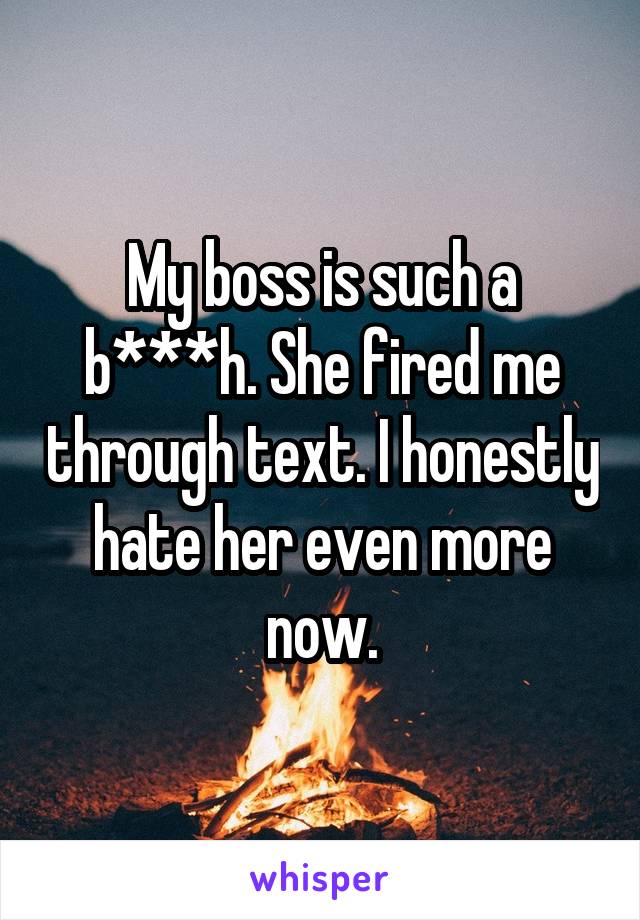 My boss is such a b***h. She fired me through text. I honestly hate her even more now.