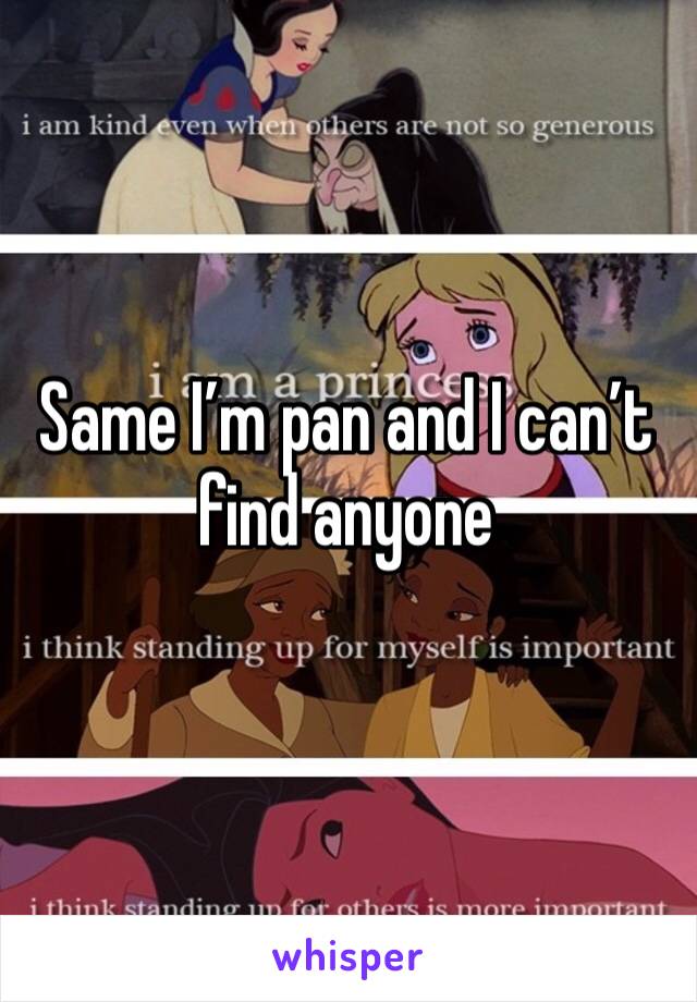 Same I’m pan and I can’t find anyone 