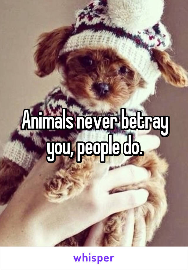 Animals never betray you, people do.