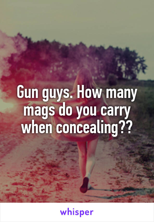 Gun guys. How many mags do you carry when concealing??