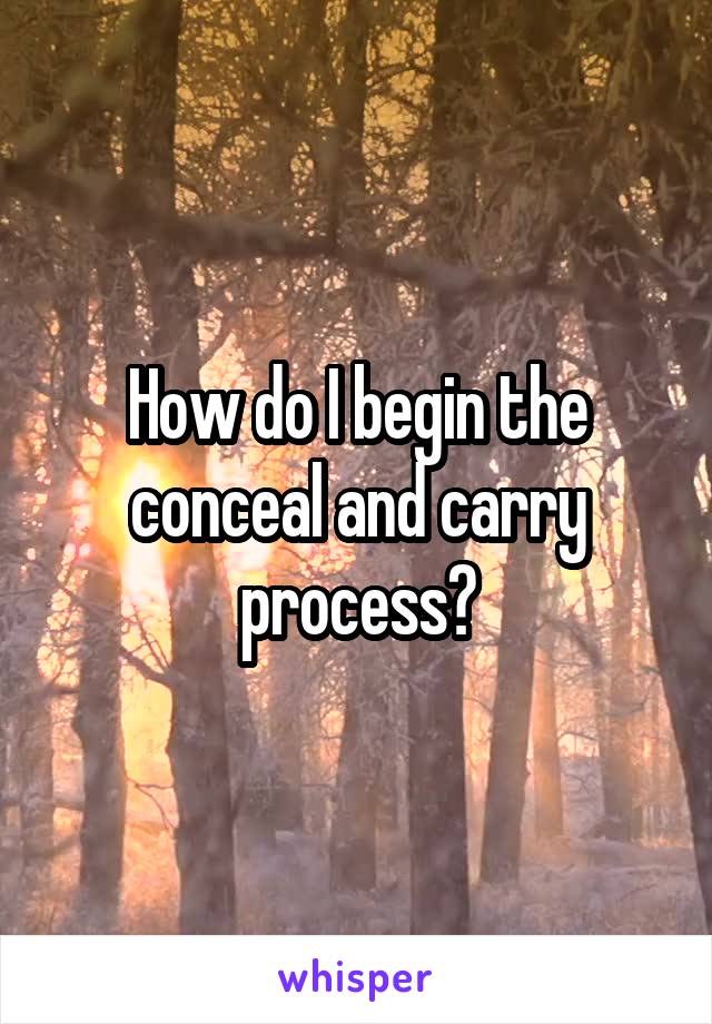 How do I begin the conceal and carry process?