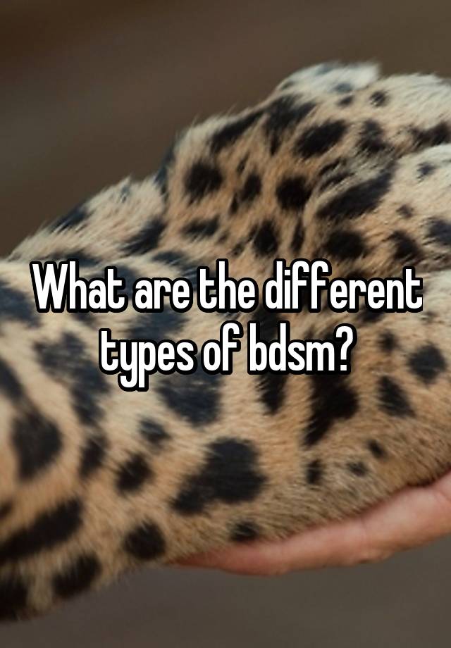 What are the different types of bdsm?