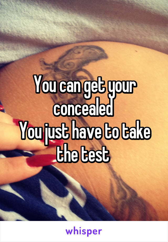 You can get your concealed 
You just have to take the test 