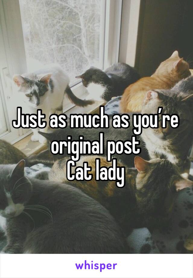 Just as much as you’re original post
Cat lady