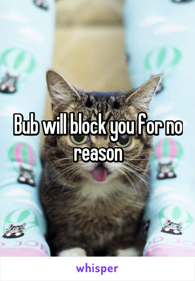 Bub will block you for no reason