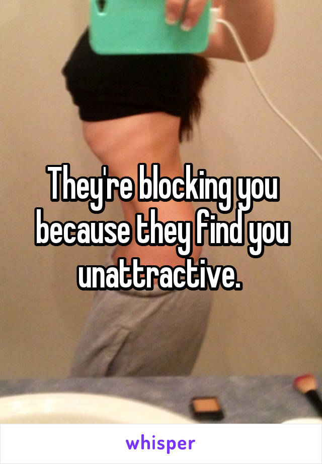 They're blocking you because they find you unattractive. 