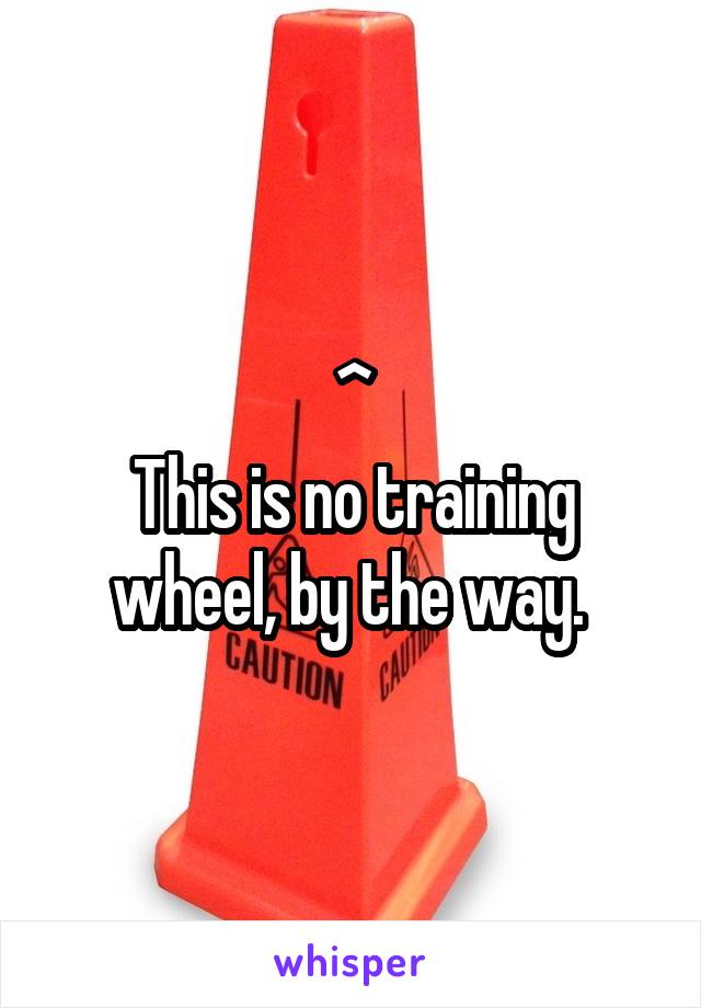 ^
This is no training wheel, by the way. 