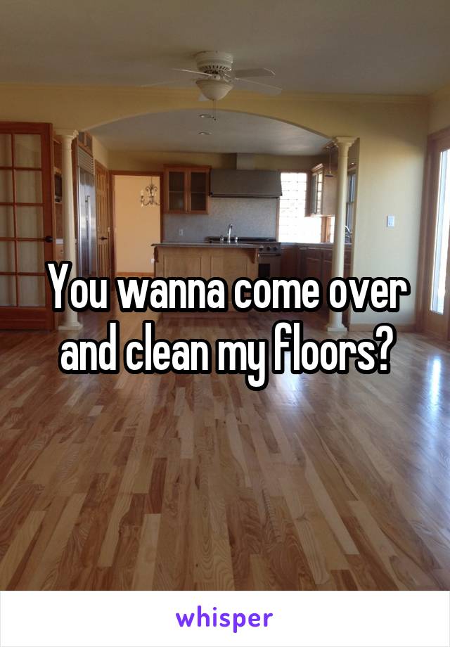 You wanna come over and clean my floors?