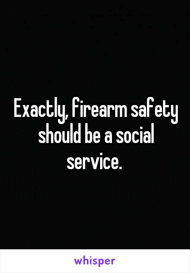 Exactly, firearm safety should be a social service. 