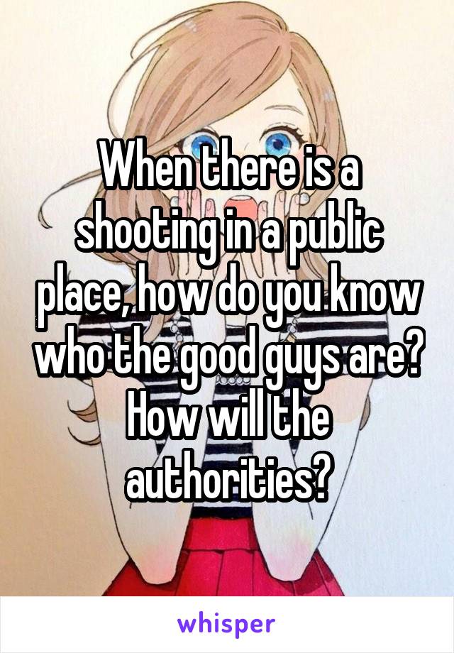 When there is a shooting in a public place, how do you know who the good guys are? How will the authorities?