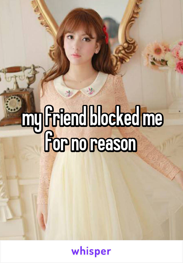 my friend blocked me for no reason 