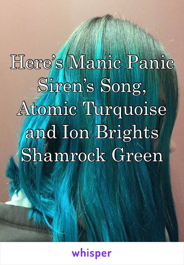 Here’s Manic Panic Siren’s Song, Atomic Turquoise and Ion Brights Shamrock Green