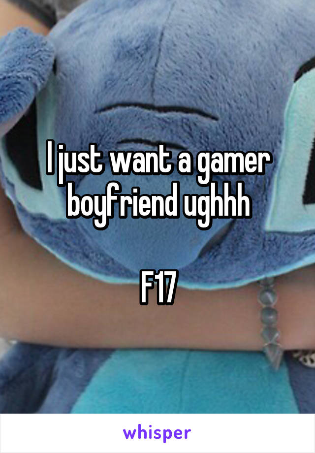 I just want a gamer boyfriend ughhh

F17