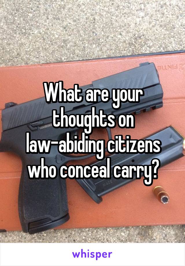 What are your thoughts on law-abiding citizens who conceal carry?