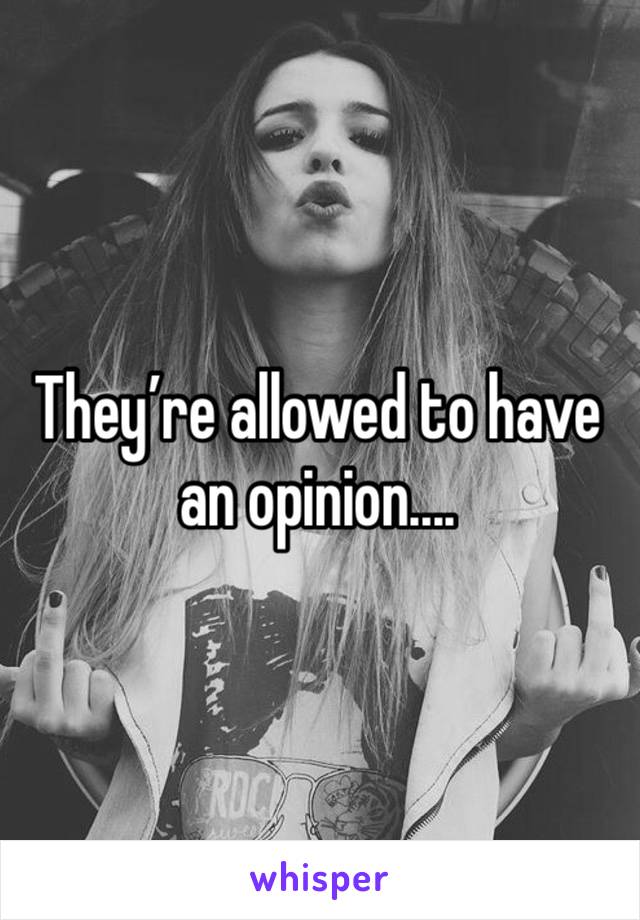 They’re allowed to have an opinion....