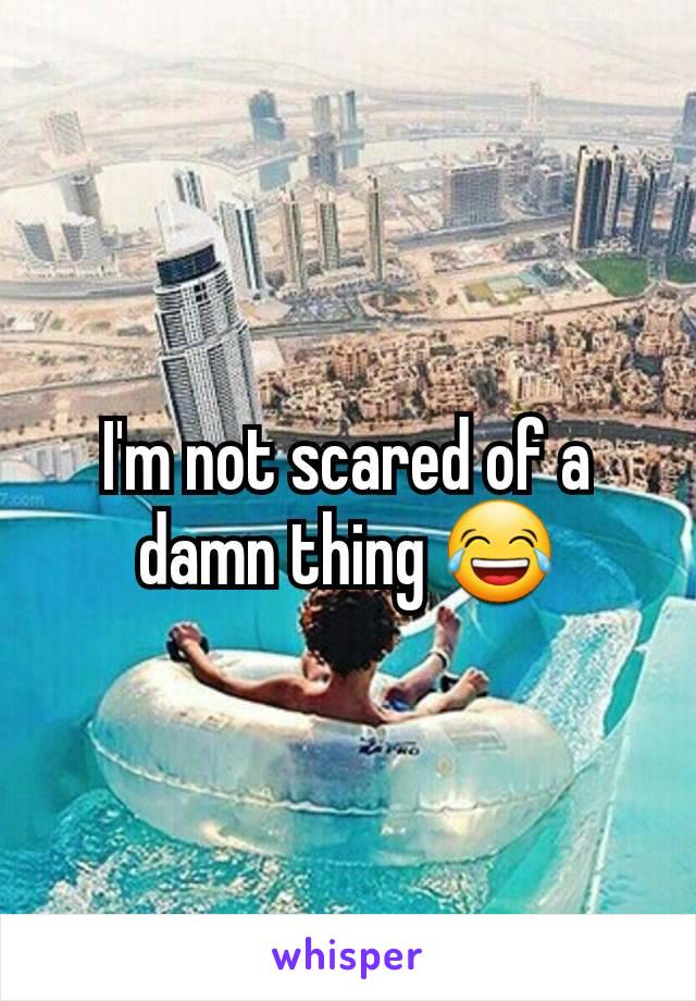 I'm not scared of a damn thing 😂