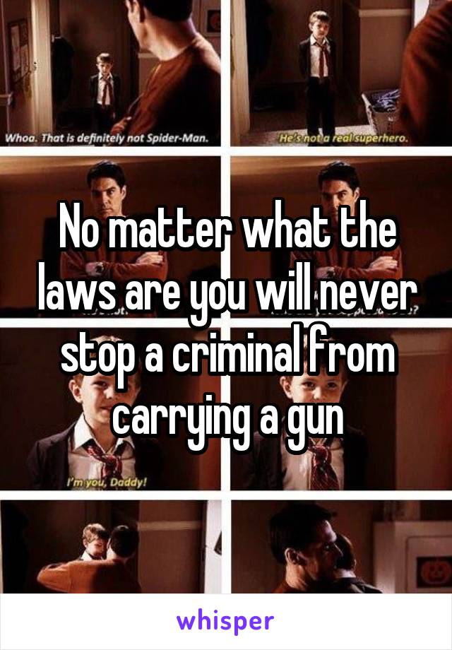 No matter what the laws are you will never stop a criminal from carrying a gun