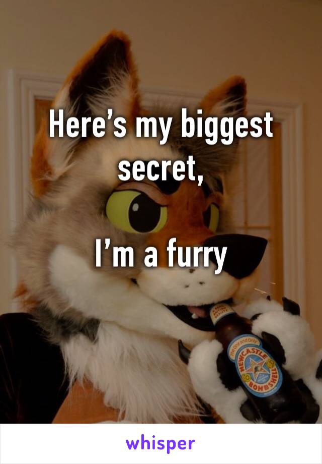 Here’s my biggest secret, 

I’m a furry 

