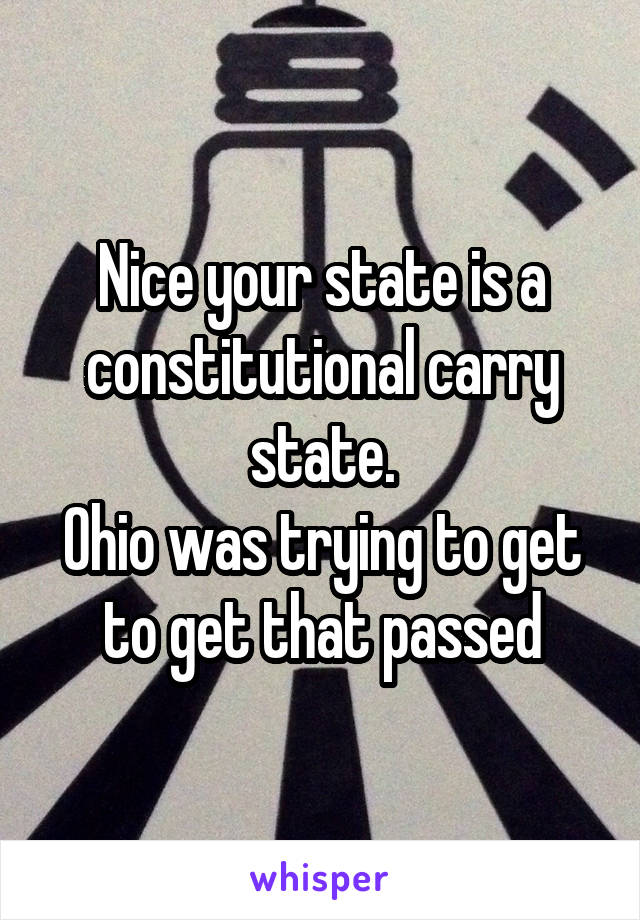 Nice your state is a constitutional carry state.
Ohio was trying to get to get that passed