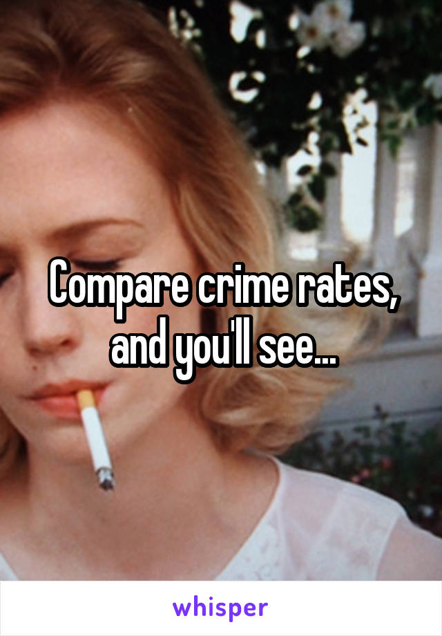 Compare crime rates, and you'll see...