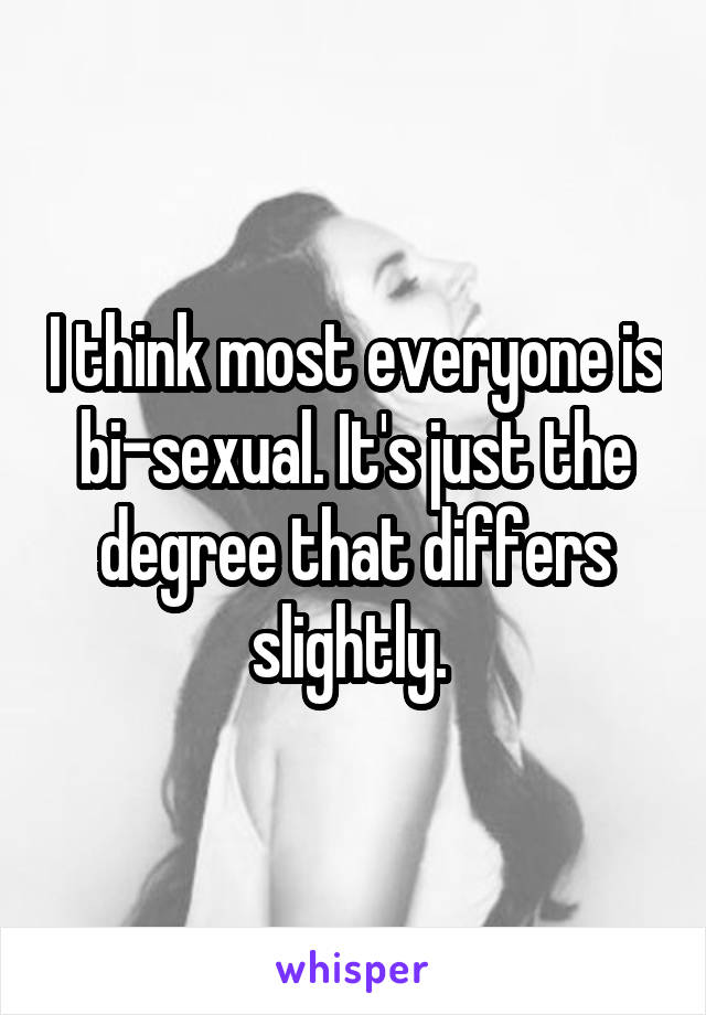 I think most everyone is bi-sexual. It's just the degree that differs slightly. 