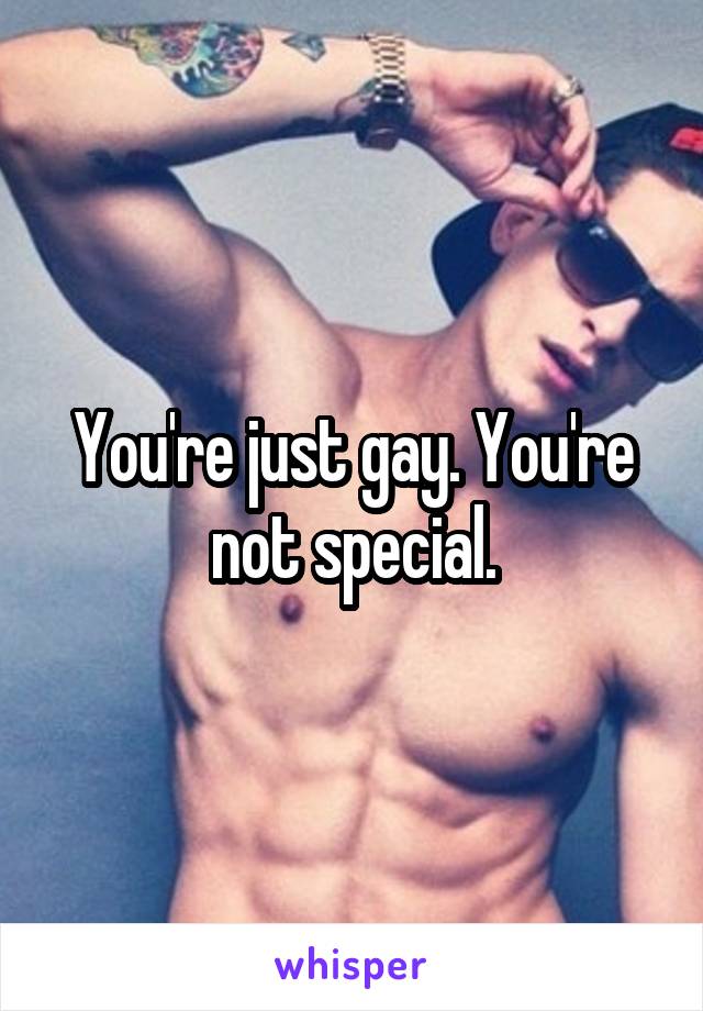 You're just gay. You're not special.