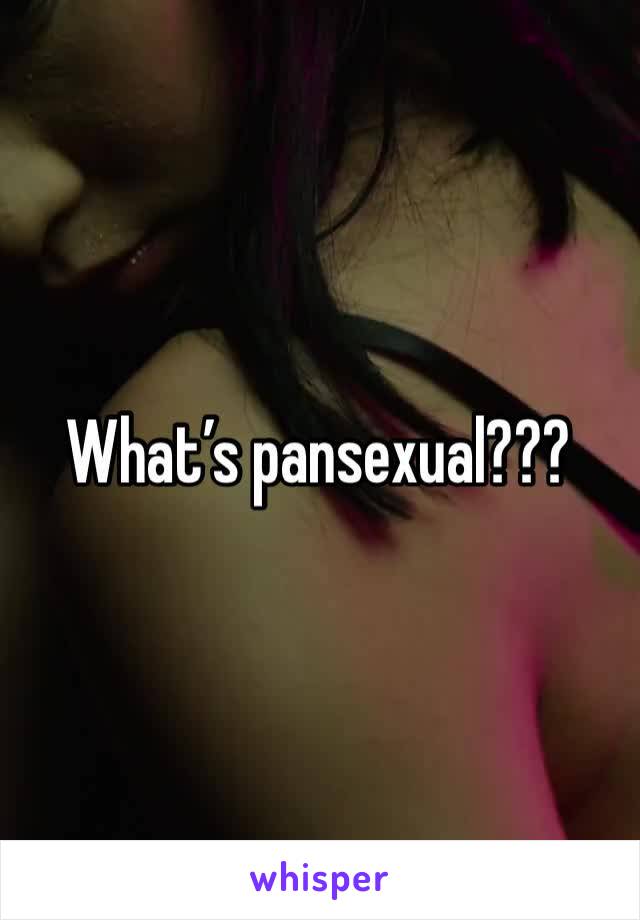 What’s pansexual??? 