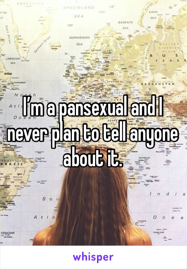 I’m a pansexual and I never plan to tell anyone about it. 