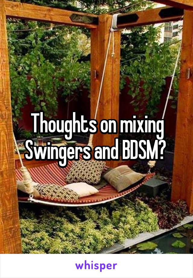 Thoughts on mixing Swingers and BDSM? 