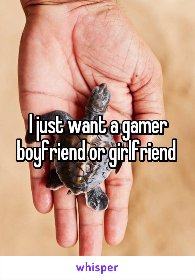 I just want a gamer boyfriend or girlfriend 