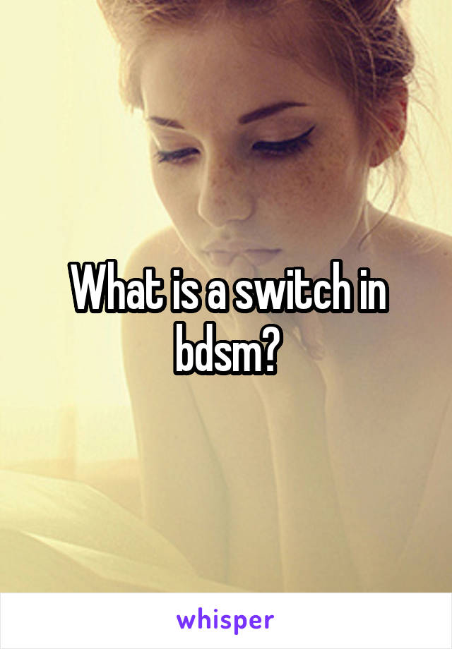 What is a switch in bdsm?