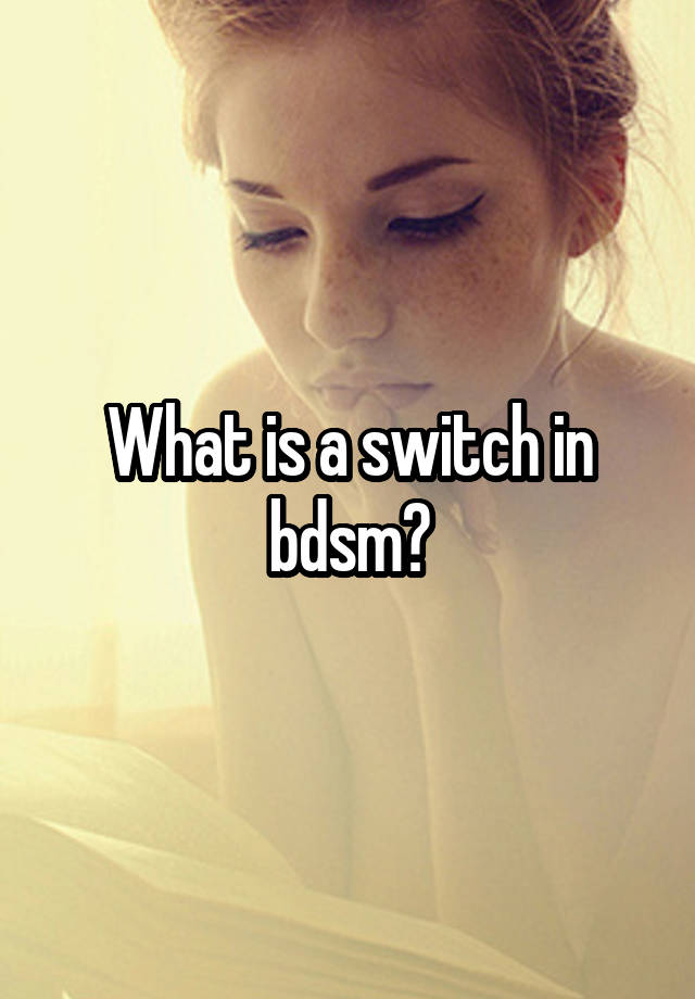 What is a switch in bdsm?