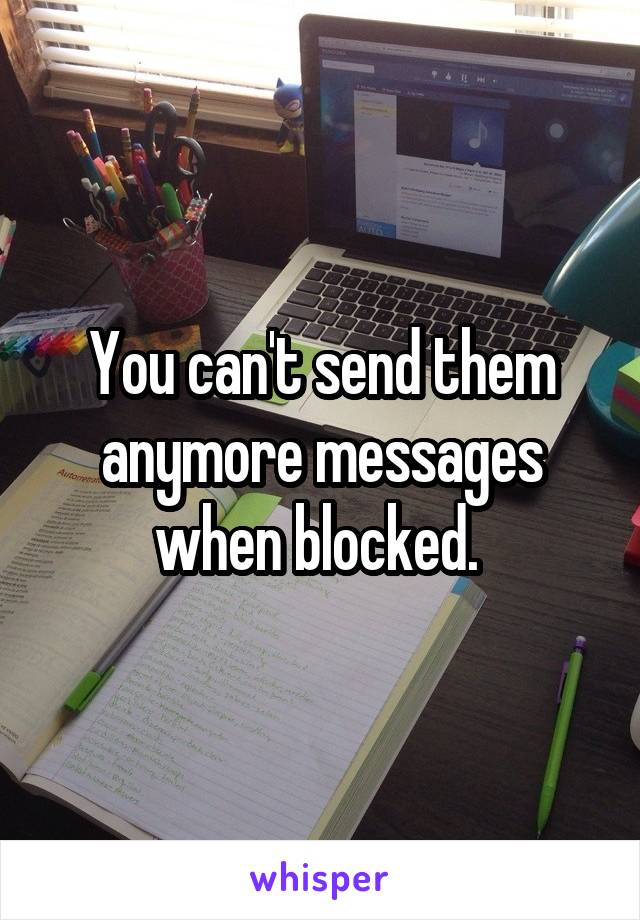 You can't send them anymore messages when blocked. 