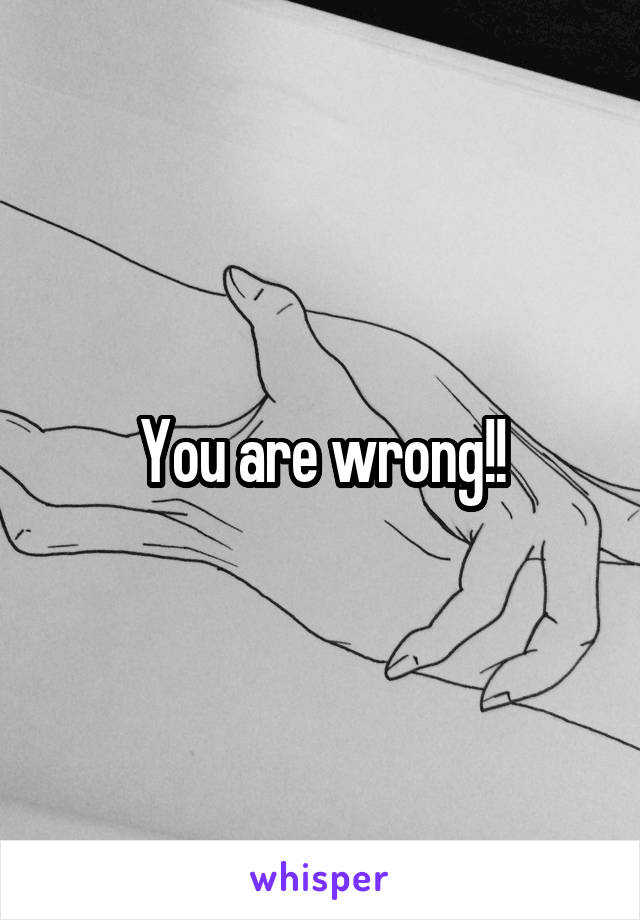 You are wrong!!