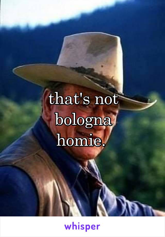 
 


that's not
 bologna 
homie. 