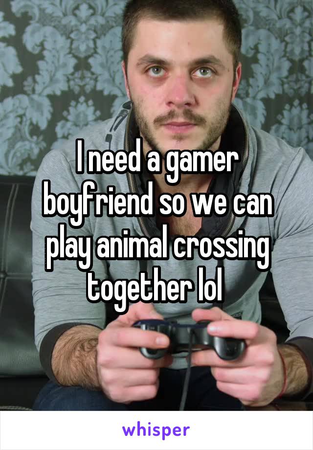 I need a gamer boyfriend so we can play animal crossing together lol 