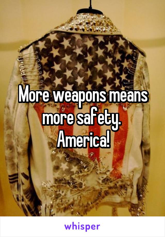 More weapons means more safety. 
America!