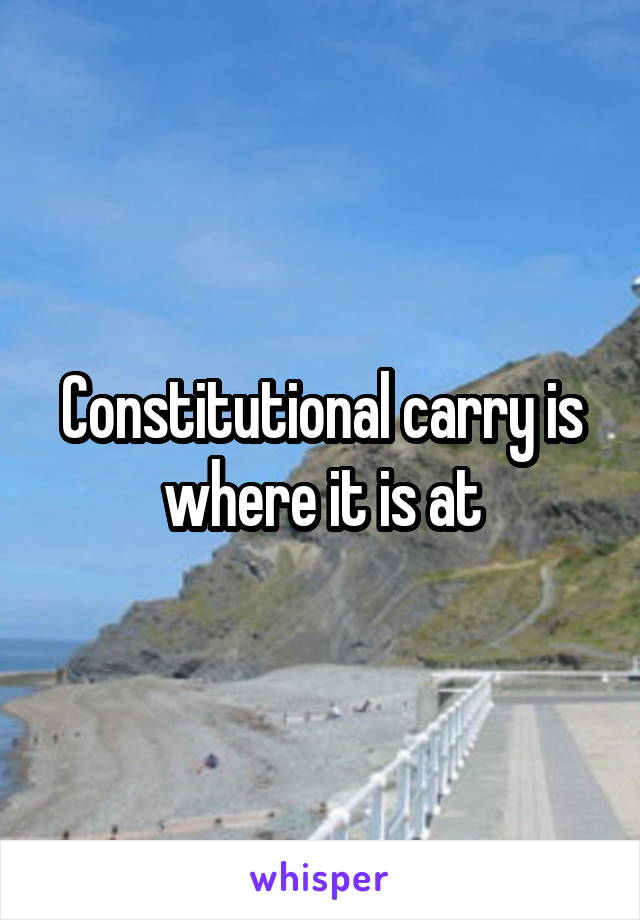 Constitutional carry is where it is at