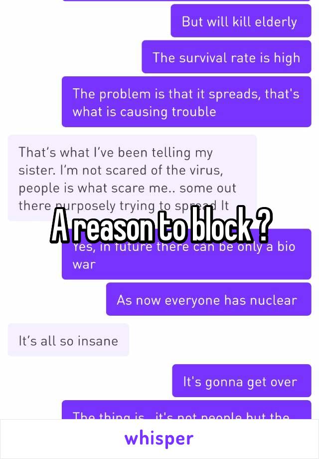 A reason to block ?