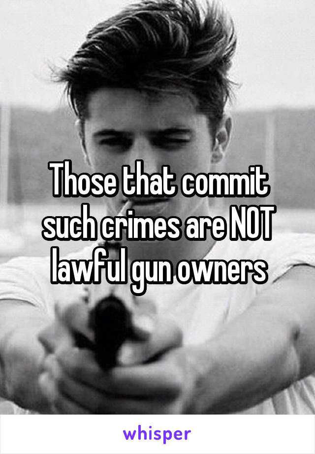 Those that commit such crimes are NOT lawful gun owners