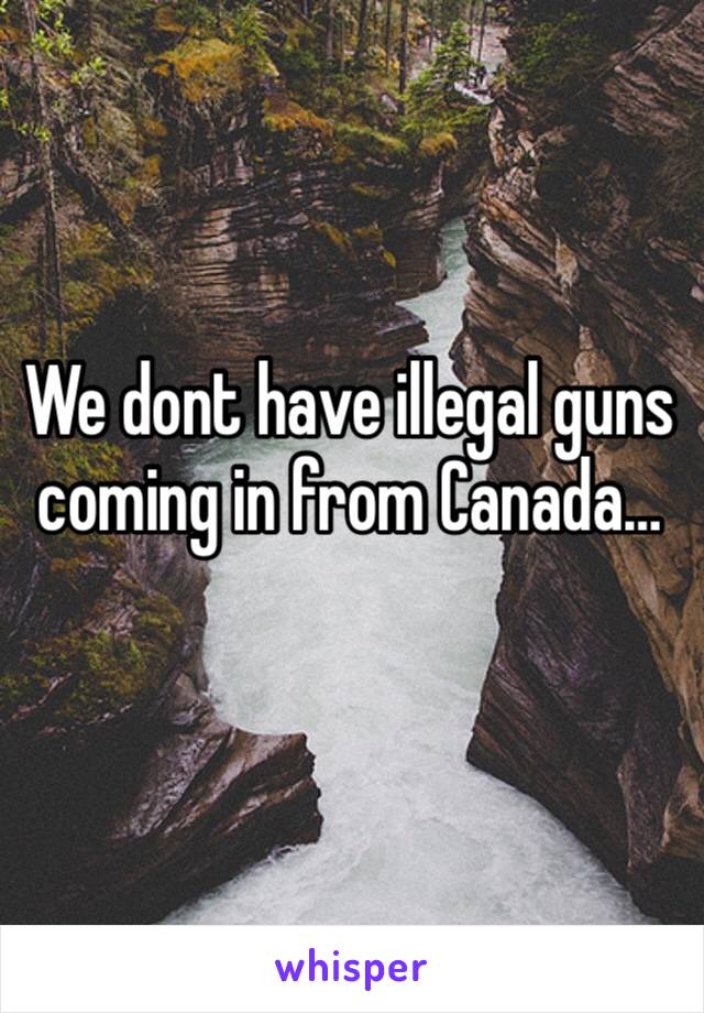 We dont have illegal guns coming in from Canada…
