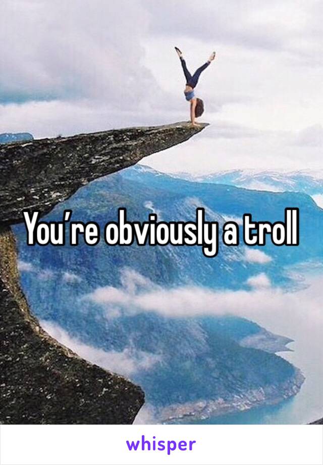 You’re obviously a troll