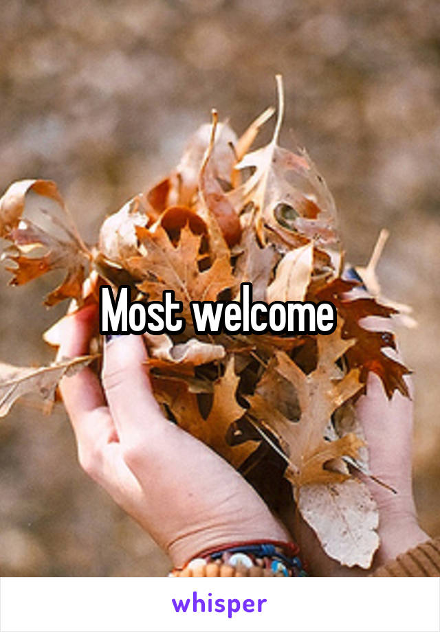 Most welcome 