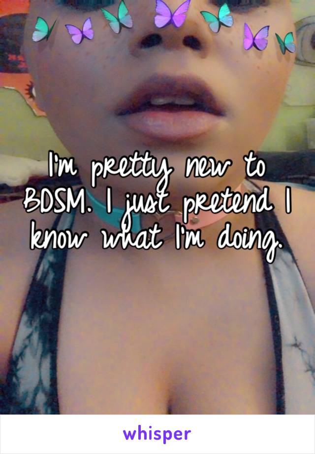 I’m pretty new to BDSM. I just pretend I know what I’m doing. 