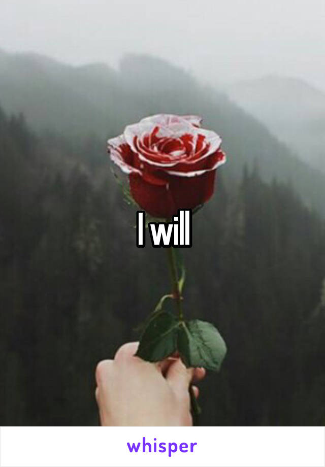 I will