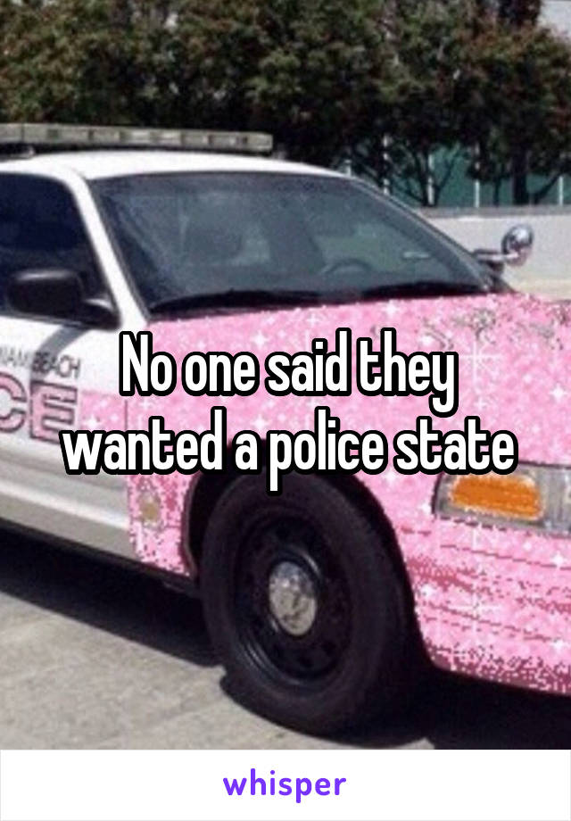 No one said they wanted a police state